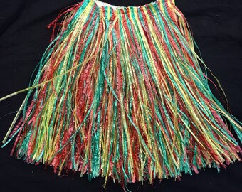 rainbow grass skirt