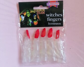 Vintage Deadstock Lonestar Halloween Glow in the Dark Witch Horror Fingers Nails
