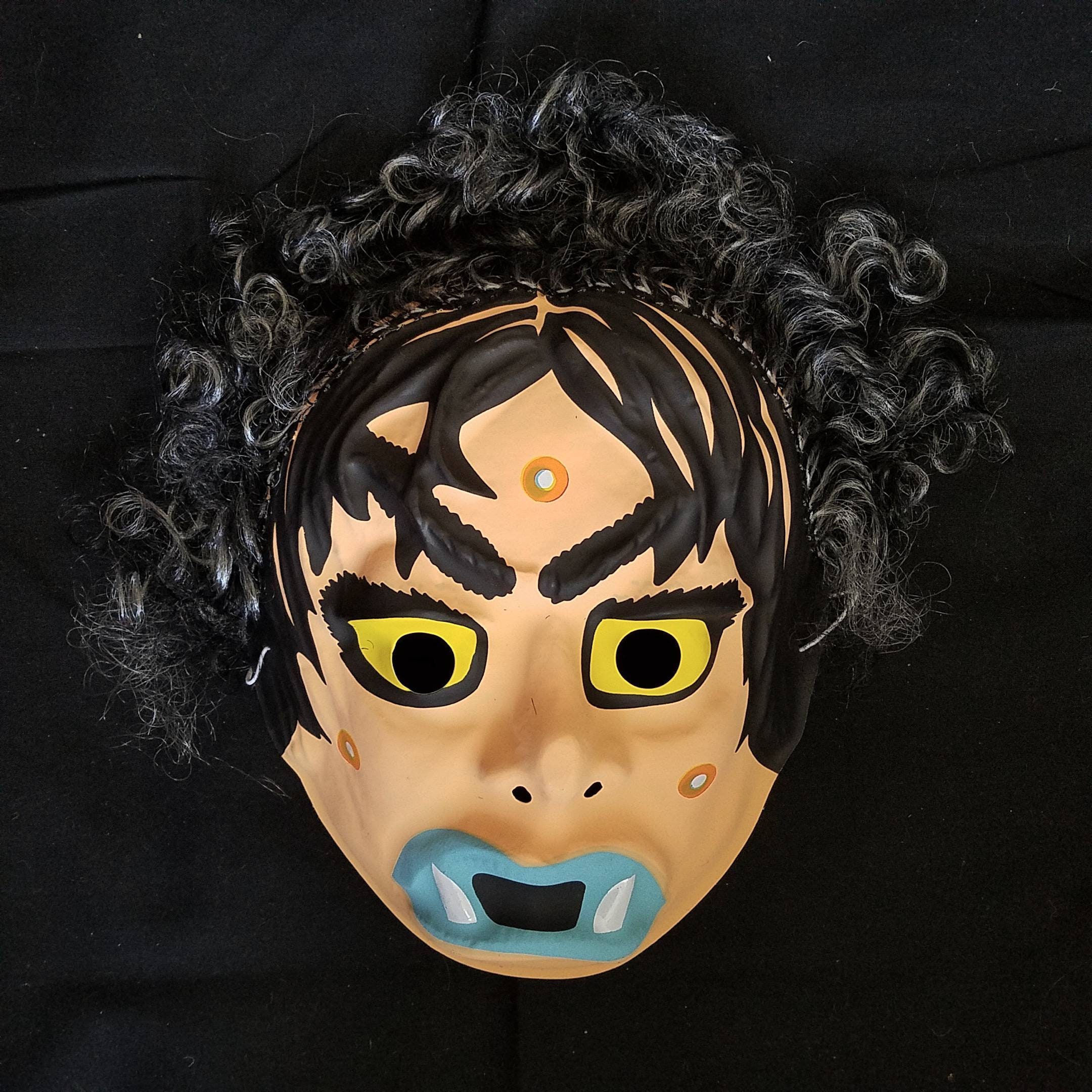 Vintage 1980s Plastic Halloween Creep Monster Mask with Hair Etsy