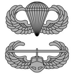 US Army Parachutist  and Air Assault Badges Stacked Vector Files, dxf eps svg ai crv