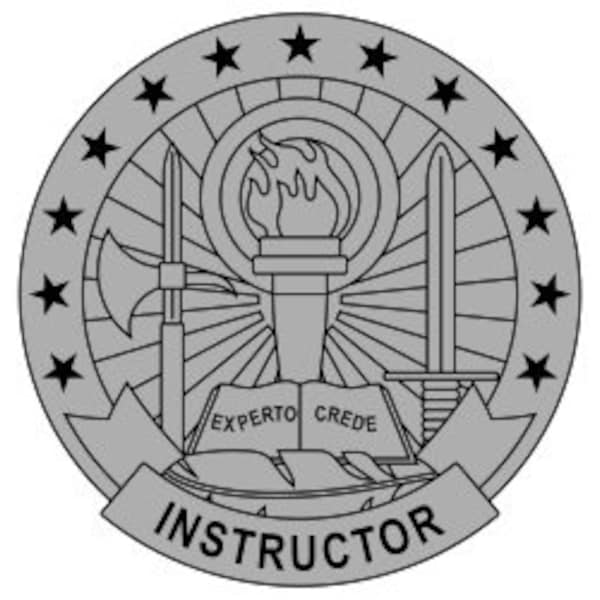 US Army Basic Instructor Identification Badge Vector Files, dxf eps svg ai crv