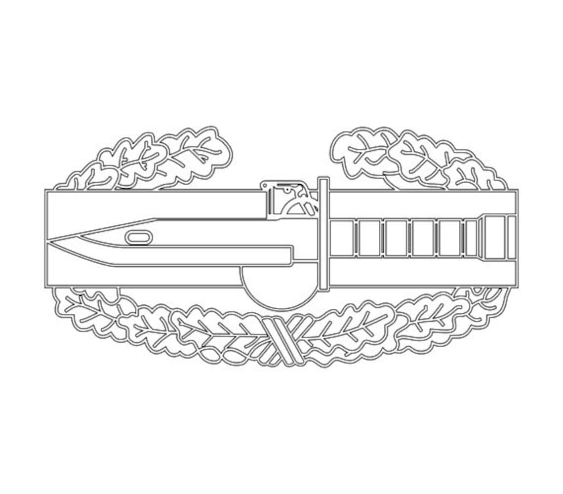 US Army Combat Action Badge Vector Files Dxf Eps Svg Ai Crv Etsy