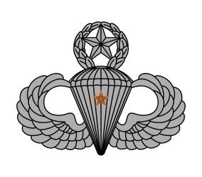 US Army Master Combat Jump Airborne Parachutist wing OD Green cloth patch US Army Master Combat Jump Airborne Parachutist wing OD Green cloth patch