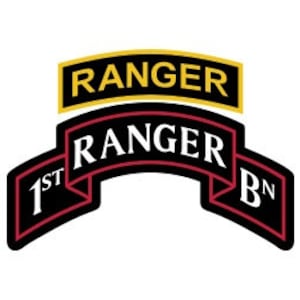 US Army 1st Ranger Battalion Patch with Ranger Tab Vector Files, dxf eps svg ai crv