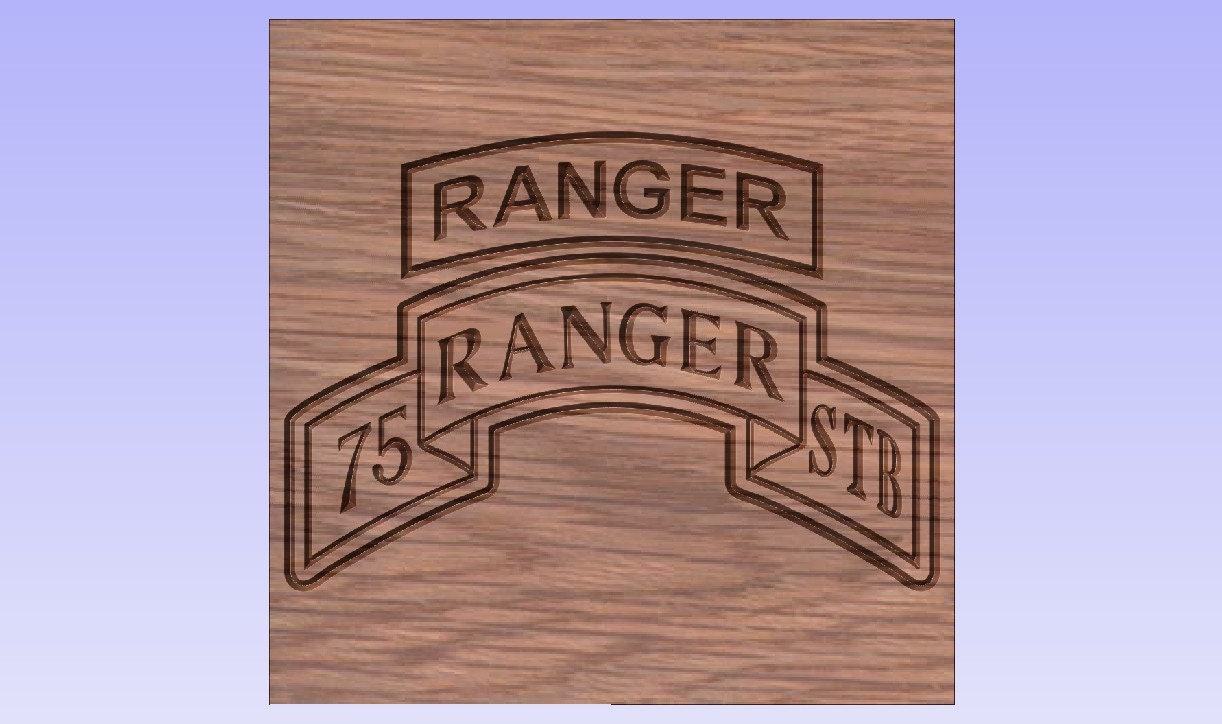 US Army 75th Ranger STB Patch With Ranger Tab Vector Files, Dxf Eps Svg ...