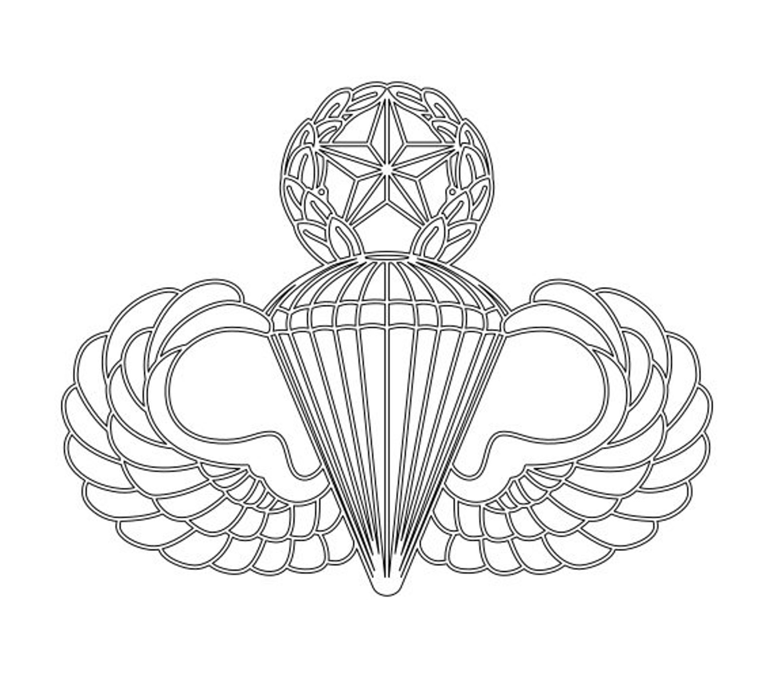 Us Army Master Parachutist Badge Vector Files Dxf Eps Svg Ai Etsy