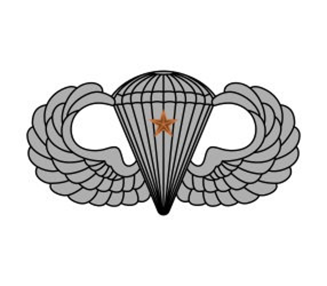 US Army Basic Parachutist Badge With 1 Combat Jump Star Vector Etsy