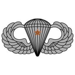US Army Basic Parachutist Badge with 1 Combat Jump Star Vector Files, dxf eps svg ai crv