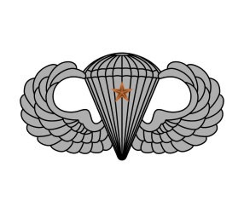 Us Army Basic Parachutist Badge With 1 Combat Jump Star Vector Etsy