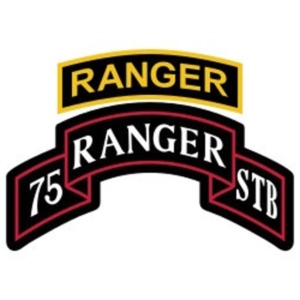 US Army 75th Ranger STB Patch with Ranger Tab Vector Files, dxf eps svg ai crv