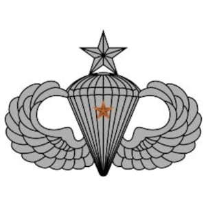 US Army Senior Parachutist Badge with 1 Combat Jump Star Vector Files, dxf eps svg ai crv