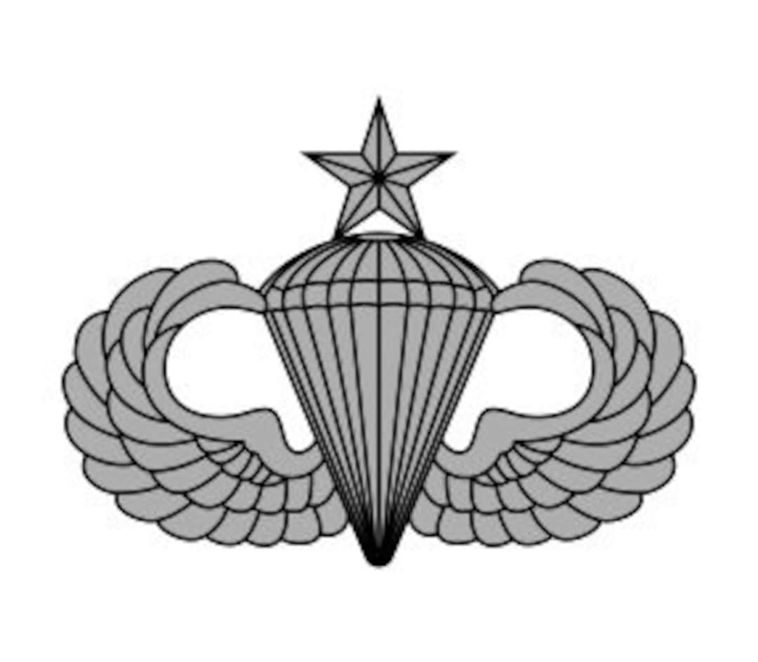 US Army Senior Parachutist Badge Vector Files, Dxf Eps Svg Ai Crv
