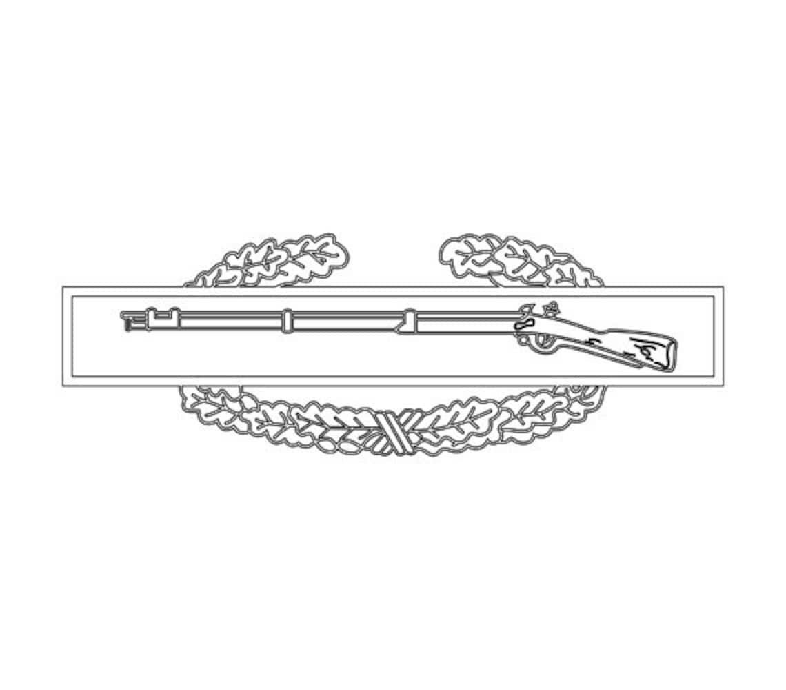 US Army Combat Infantryman Badge Vector Files Dxf Eps Svg Ai Etsy