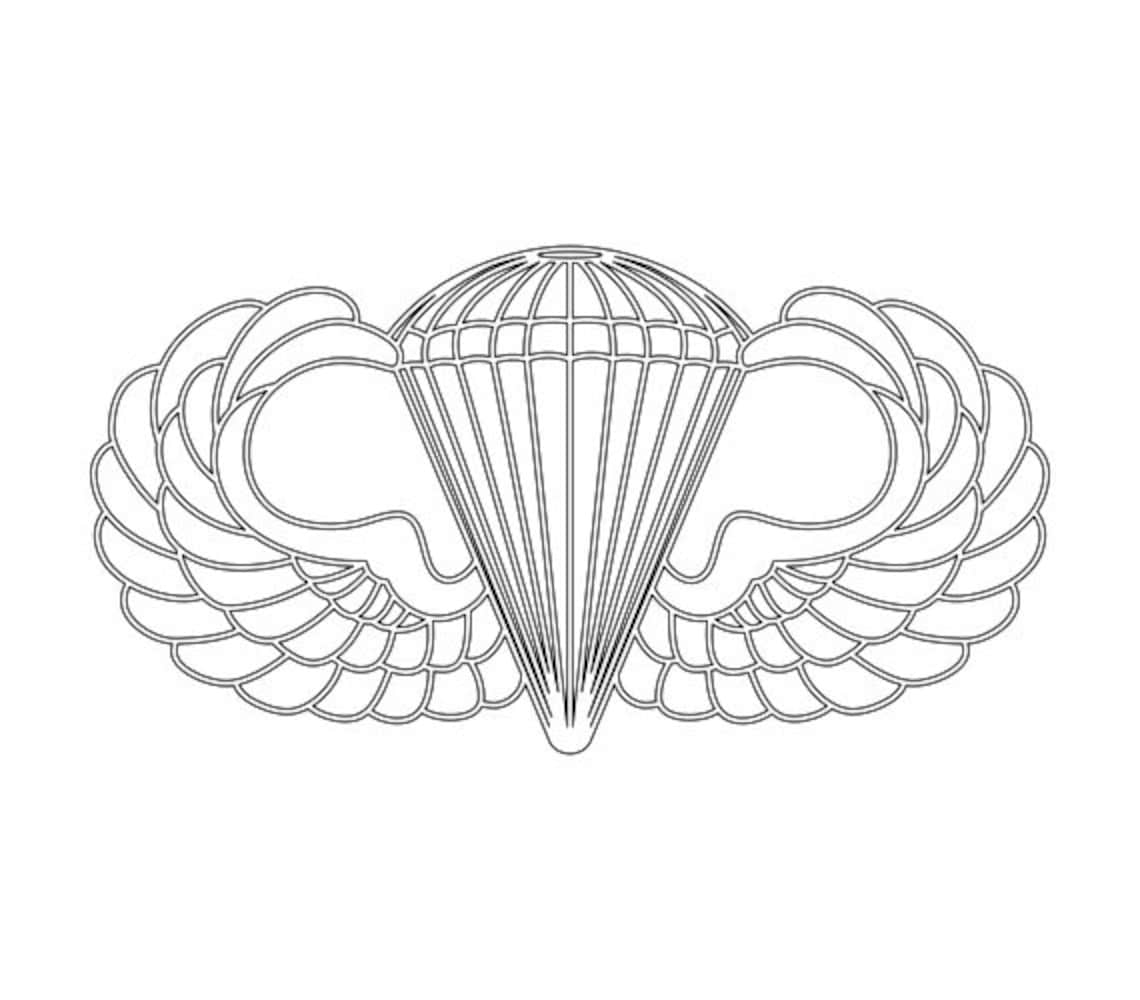 US Army Basic Parachutist Badge Vector Files Dxf Eps Svg Ai Etsy