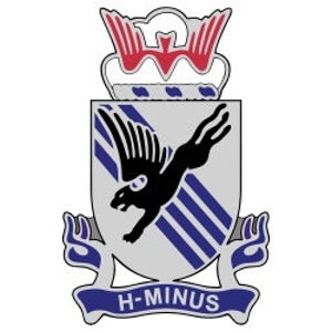 May include: A black and white stylised illustration of a dog with the text "H-MINUS" on a blue banner.
