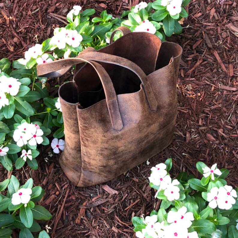Leather Tote Bags Leather Tote Leather Tote Bag Brown Etsy