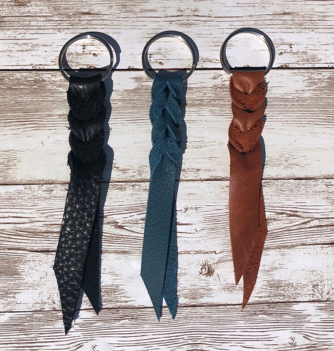 Leather Keychain, 3 Key Chains and Free Shipping! Leather Key Fob ...