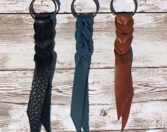 Leather Keychain, 3 Key Chains and Free Shipping! Leather Key Fob, Keychain, Key Ring, Key Chain, Key Chain for Women, Keychain for Men