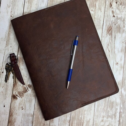 Composition Notebook Leather Cover Personalized Refillable Etsy