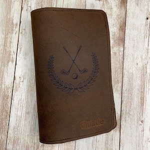 Porte-carte de pointage de golf en cuir, cadeau pour lui, cadeaux de golf, porte-livre de distance, cadeau pour elle, cadeaux pour papa, cadeaux pour golfeurs, personnalisé