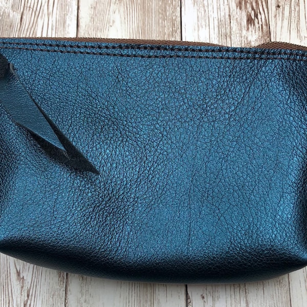 Makeup Bag, Cosmetic Bag, Personalized Gift, Gifts For Men, Gifts For Women, Leather Zipper Pouch, Pencil Case, Pencil Holder, Pencil Pouch