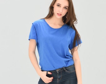 Unisex Minimal style E-NIGM@ blue t-shirt