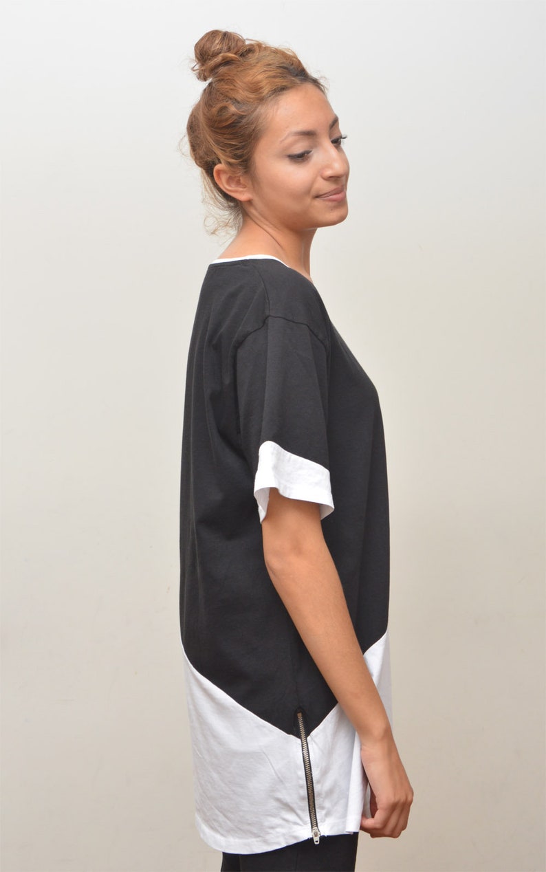 Unisex Long t-shirt-dress Shockotom II zipped image 6