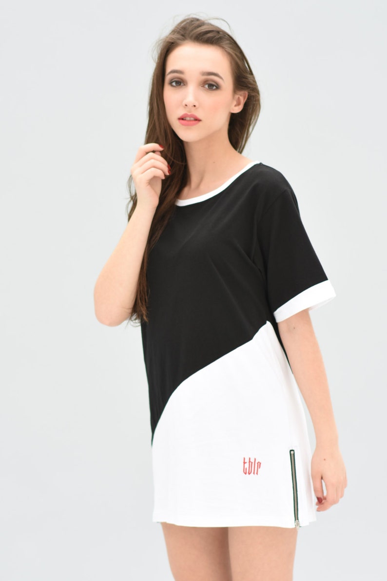 Unisex Long t-shirt-dress Shockotom II zipped image 1