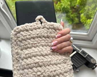 Hand made chunky crochet book cover sleeve