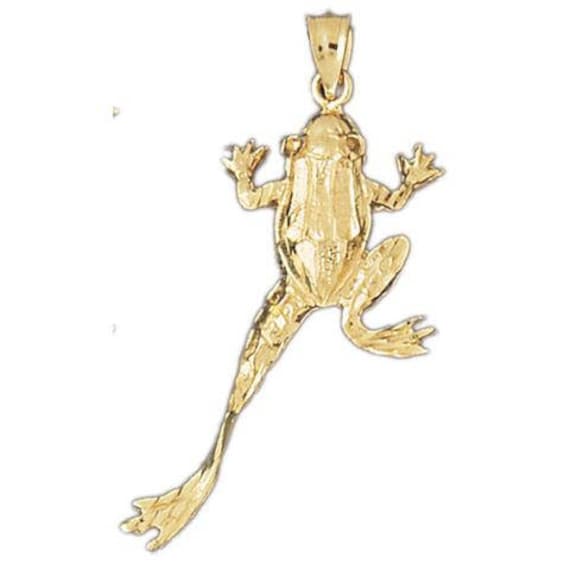 Good luck frog 14kt gold Unique charm gold frog charm good Etsy