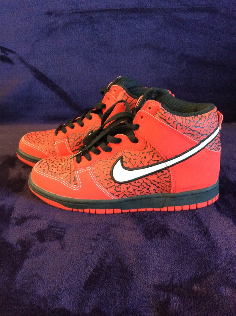 Rare Nike Dunk High Elephant Red Patern/university Red | Etsy
