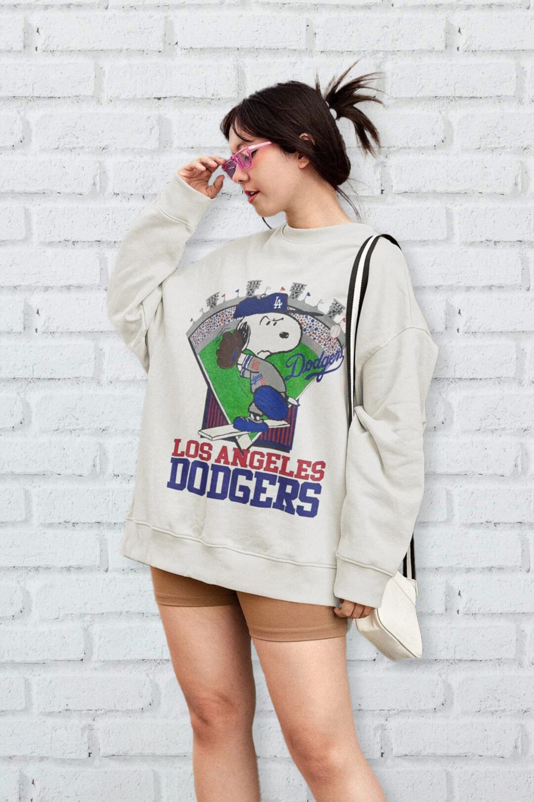 Vintage MLB Los Angeles Dodgers Peanuts Snoopy Sweatshirt Los Etsy