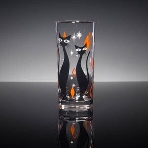Atomic Cat 4-Color Set of Drinking Glasses, Dishwasher Safe Cocktail or Water Glasses, Inspired by MCM Mid Century Modern Vintage Glassware image 8