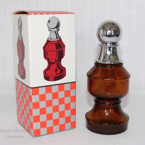 Vintage Avon The Pawn Chess Piece Wild Country After Shave Empty Decanter Bottle w/Original Box