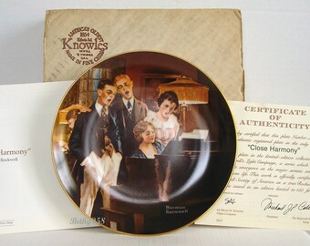 Close Harmony By Norman Rockwell 1984 Light Campaign Series ~ Edwin M Knowles Ltd Edition Collector Plate
