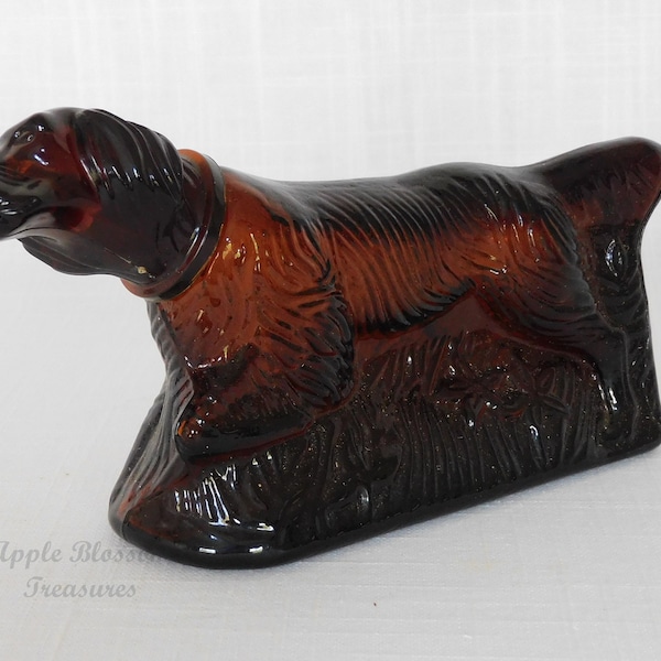 Vintage Avon 1973 "At Point" Irish Setter Dog Tribute After Shave Empty Glass Decanter Only
