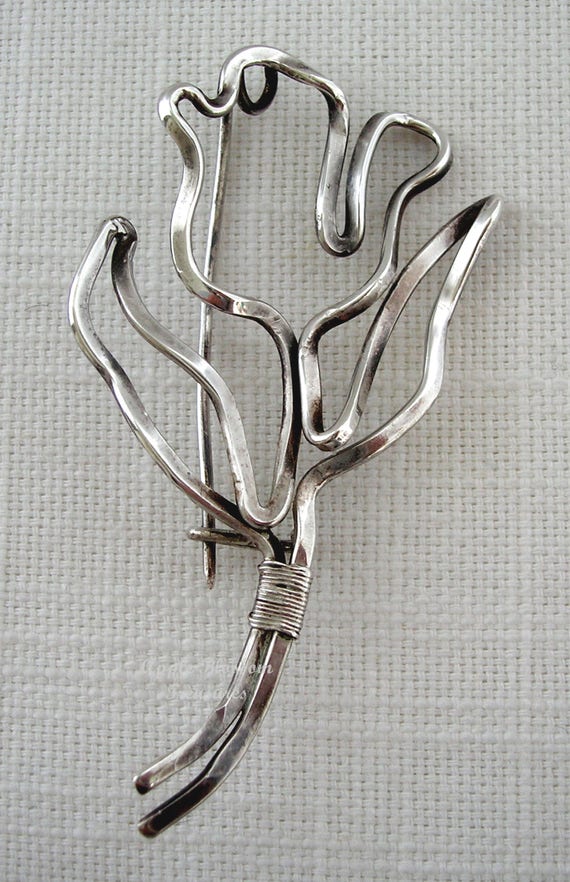 Vintage Modern 1950's Hand Crafted Sterling Silver