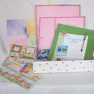 Kathy Davis Designs Colorbok Scrapbook Kit~Storage Box, Die Cuts, Stickers, Borders, Accessories