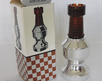 Vintage Avon The Rook II Chess Piece Wild Country After Shave Empty Decanter Bottle w/Original Box