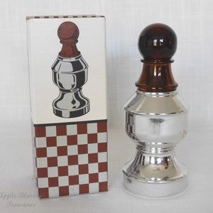 Vintage Avon The Pawn II Chess Piece Spicy After Shave Empty 3 Oz Decanter Bottle w/Box