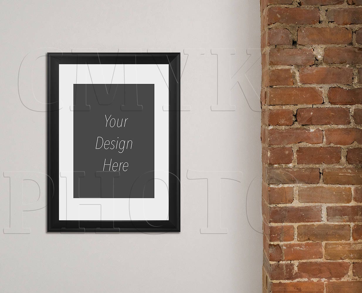 Frame Mockup Thin Black Frame Matte Frame Instant Download Etsy
