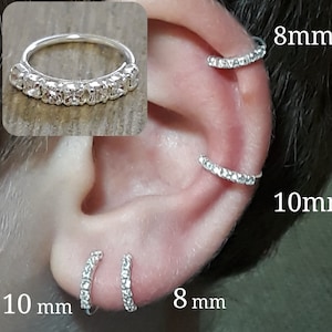 Cartilage hoop earring, Small hoop earrings, Sterling silver hoops, Cartilage jewelry, Helix earring, Helix hoop, Tragus hoop, Conch jewelry
