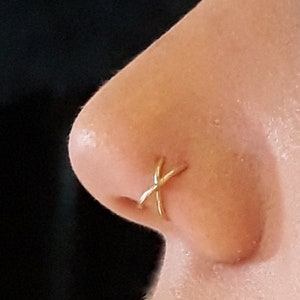 Nepneuspiercing voor niet-doorboorde neus, zilver/gouden nepneusring, neusmanchet, nepneussieraden, nepneusring hoepel, nepneushoepel,