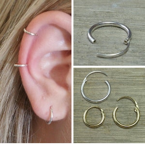 Cartilage hoop, Small hoop earrings, Gold hoop earrings, Silver hoop earrings, Gold hoops, Hoop earrings silver, Hoop earrings gold image 1