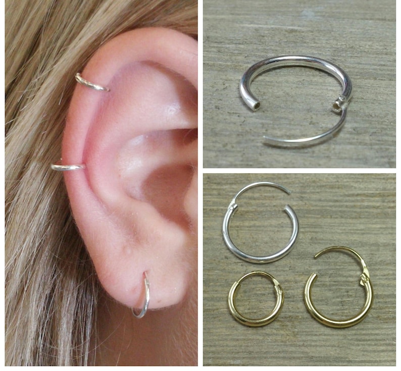 Cartilage hoop, Small hoop earrings, Gold hoop earrings, Silver hoop earrings, Gold hoops, Hoop earrings silver, Hoop earrings gold image 1