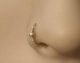 Nose ring hoop for pierced nose, gold filled/sterling silver nose jewelry, Unique nose ring, dainty nose ring, nostril jewelry