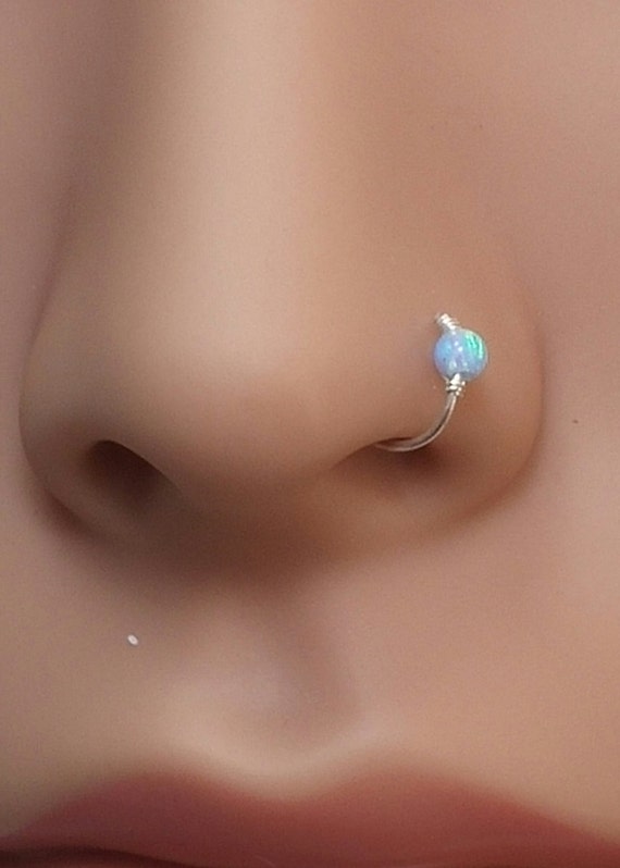 Fake nose piercing price - with rhinestones, ring