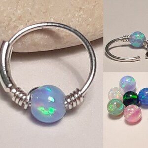 Hoop opal piercing, Helix hoop, Cartilage earrings, Silver helix, Delicate hoops, Tiny hoop earrings, Tiny earring hoop, Gold hoops, Hoops