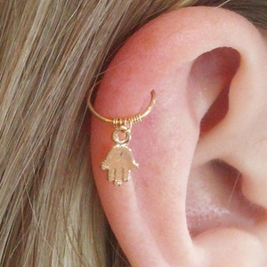 Cartilage earring, Cartilage hoop, Cartilage piercing, Cartilage, Cartilage ring, Cartilage jewelry, Hamsa cartilage, Hoop earring, hoop