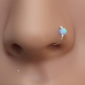 Nose ring, Nose hoop, Nose ring hoop, Nose piercing, Nose jewelry, Opal nose ring, Opal nose hoop, Tiny nose ring, small ring hoop,